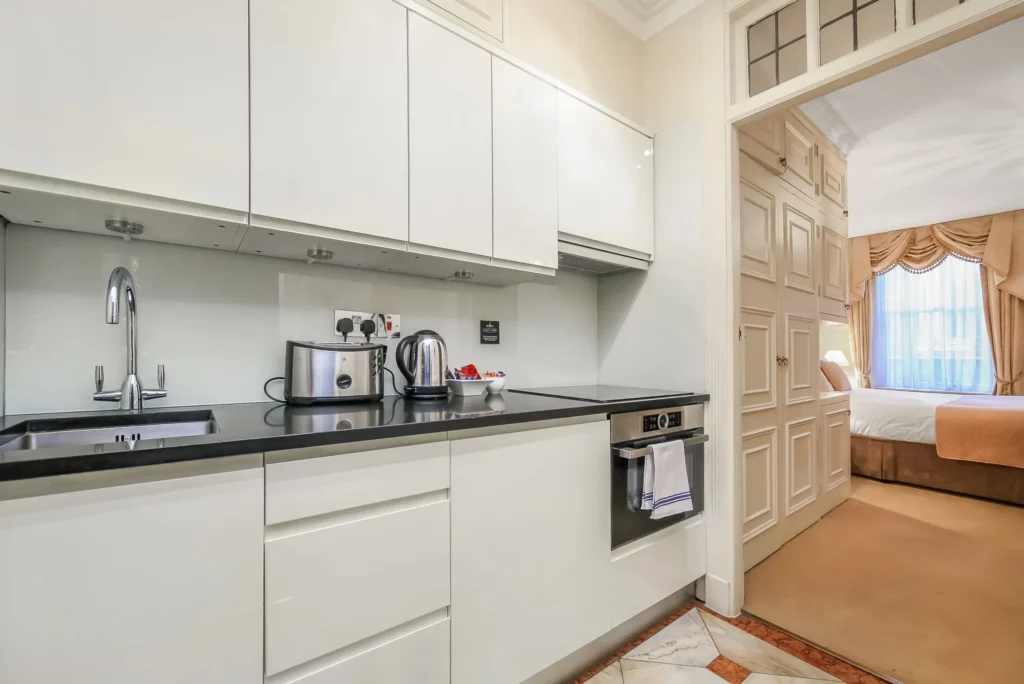 kitchen at 44 Curzon Street Apartments